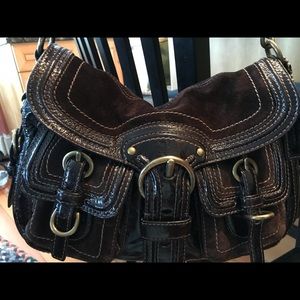 Coach suede and patent bag